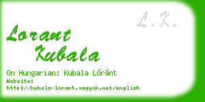 lorant kubala business card